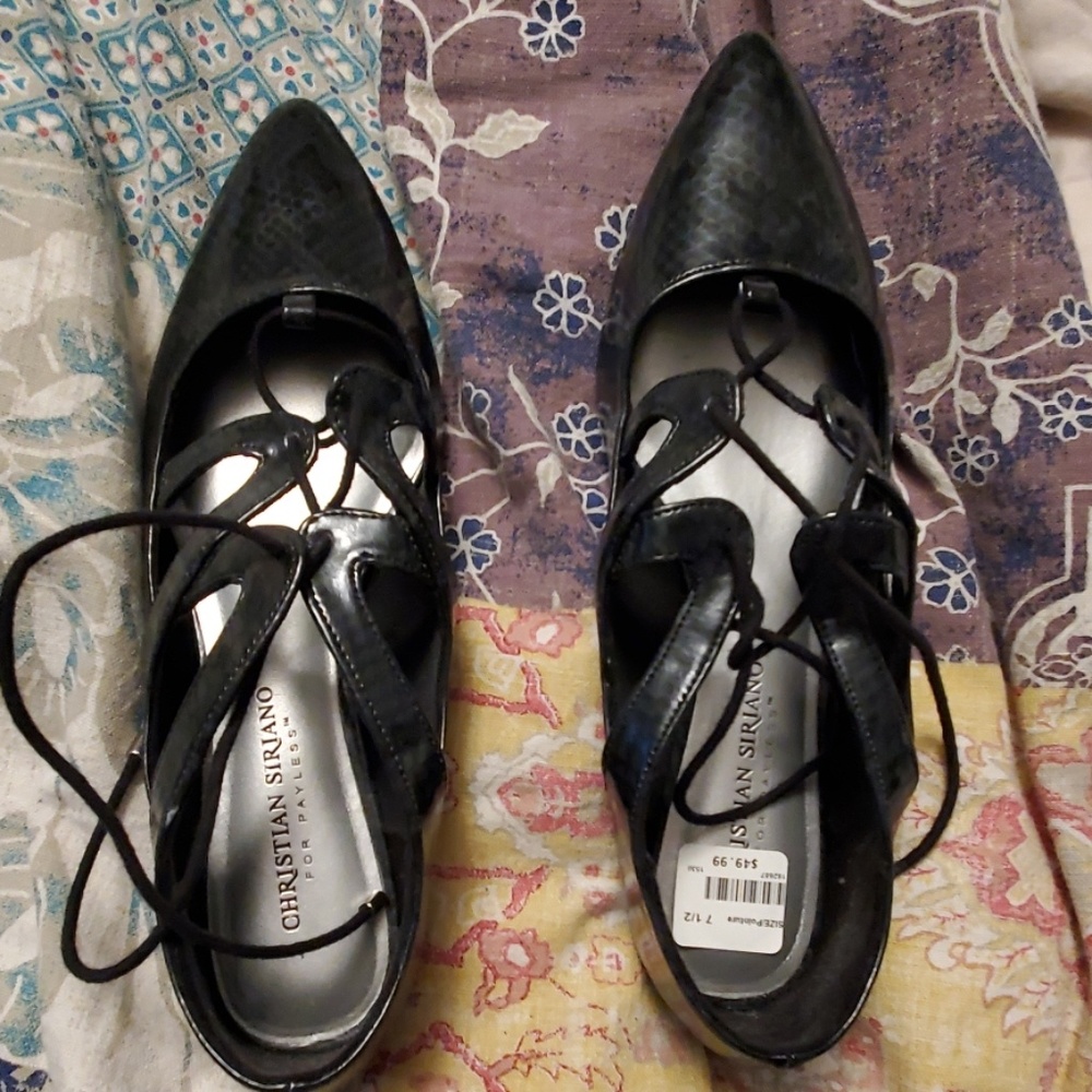 Never worn black flats